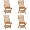 Cadeiras de jardim dobráveis 4 pcs madeira de teca maciça 1