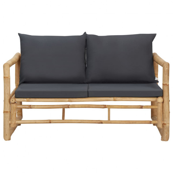 4 pcs conjunto lounge p/ jardim com almofadões bambu M 4