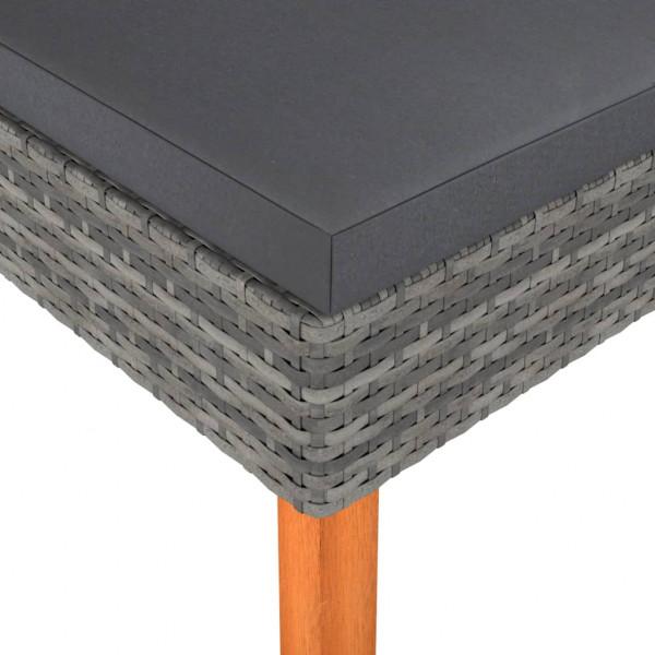 Reposapiés de ratán sintético y madera maciza de eucalipto M 3