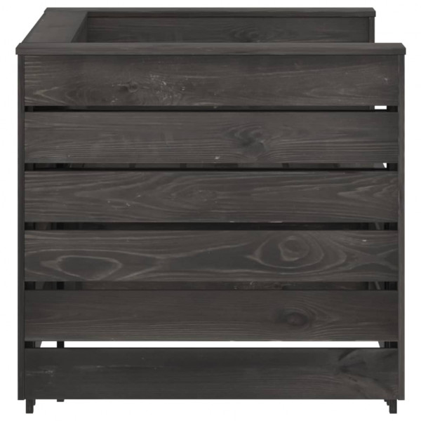 2 pcs conjunto lounge jardim em paletes pinho impregnado cinza M 5