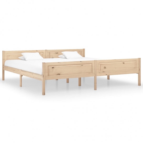 Estructura de cama de madera maciza de pino 200x200 cm D