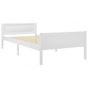 Estructura de cama de madera maciza de pino blanca 90x200 cm H