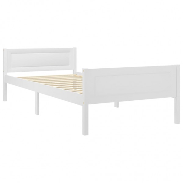 Estructura de cama de madera maciza de pino blanca 90x200 cm M 2