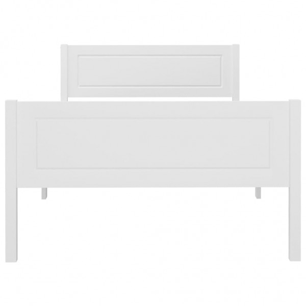 Estructura de cama de madera maciza de pino blanca 90x200 cm M 4