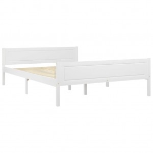 Estructura de cama de madera maciza de pino blanca 120x200 cm H