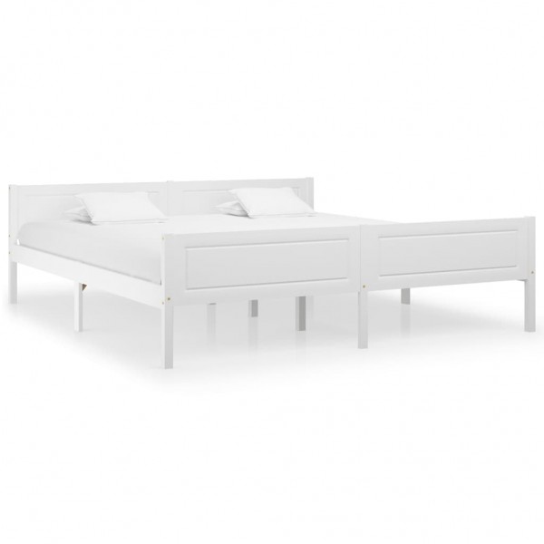 Estructura de cama de madera maciza de pino blanco 180x200 cm D