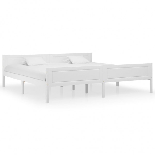 Estructura de cama de madera maciza de pino blanco 200x200 cm D