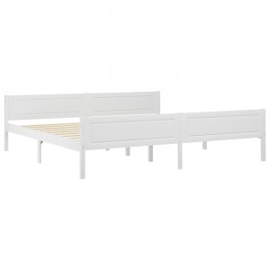 Estructura de cama de madera maciza de pino blanco 200x200 cm H
