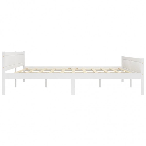Estructura de cama de madera maciza de pino blanco 200x200 cm M 3
