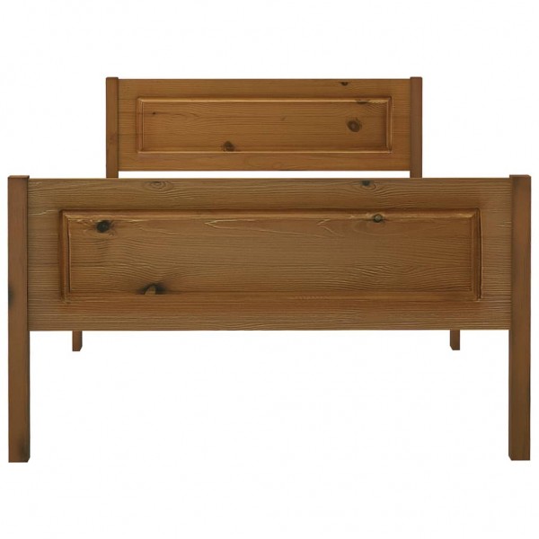 Estrutura de cama 100x200 cm pinho maciço castanho mel M 3