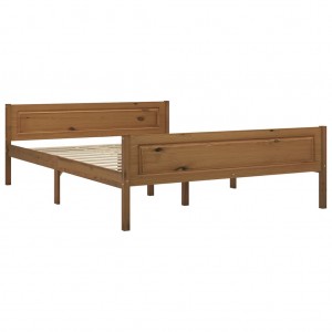 Estructura de cama madera maciza pino marrón miel 140x200 cm H