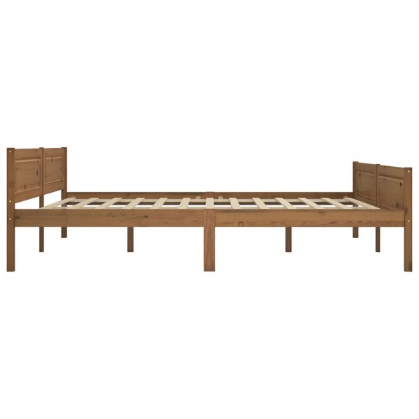 Estructura de cama madera maciza pino marrón miel 180x200 cm M 3