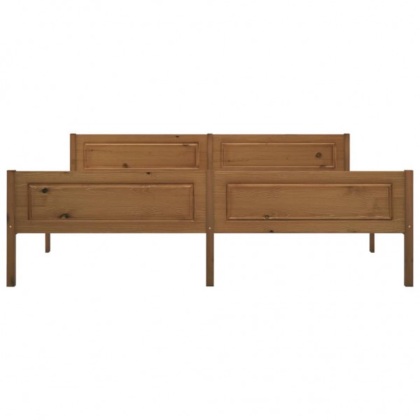 Estructura de cama madera maciza pino marrón miel 180x200 cm M 4