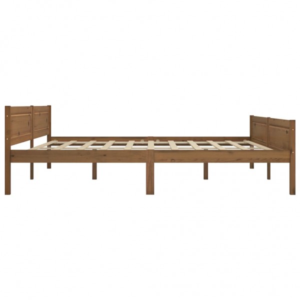 Estructura de cama madera maciza pino marrón miel 200x200 cm M 3