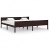 Estructura de cama madera maciza pino marrón oscuro 200x200 cm 1