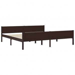 Estrutura de cama 200x200 cm pinho maciço castanho-escuro H