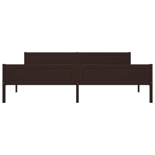 Estructura de cama madera maciza pino marrón oscuro 200x200 cm M 4