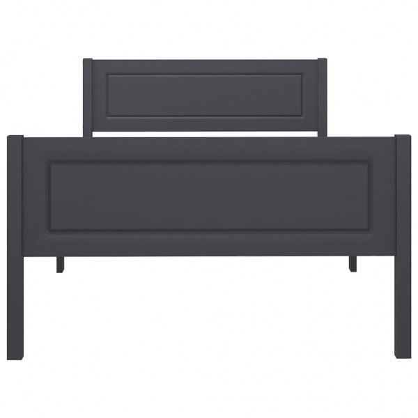 Estrutura de cama 100x200 cm madeira pinho maciço cinzento M 4