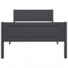 Estructura de cama de madera maciza de pino gris 100x200 cm 4