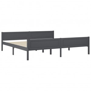 Estructura de cama de madera maciza de pino gris 200x200 cm H