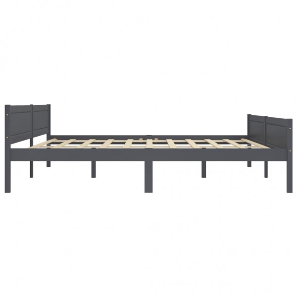 Estructura de cama de madera maciza de pino gris 200x200 cm M 3