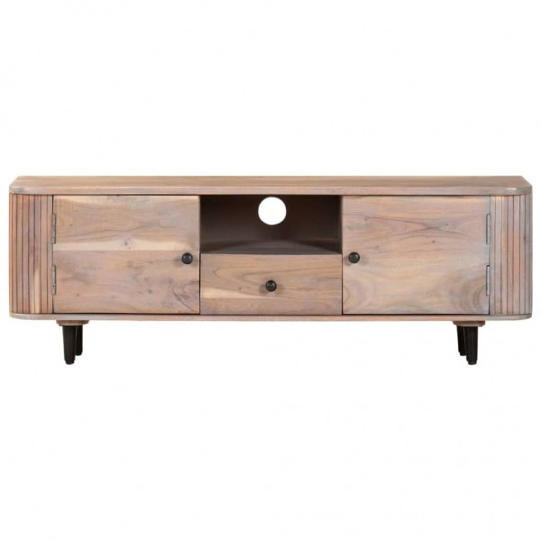 Mueble de TV de madera maciza de acacia 118x30x40 cm M 3