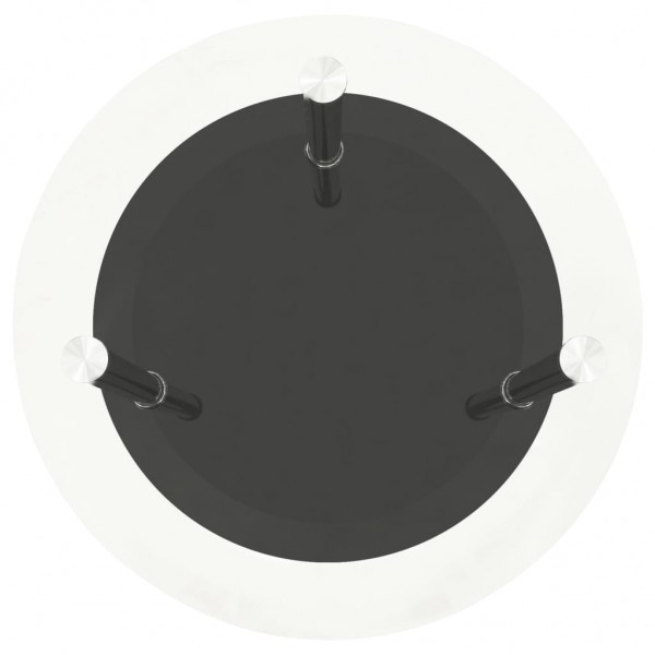 Mesa auxiliar 2 niveles vidrio templado transparente negro 38cm M 3