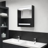 Armario de baño con espejo negro 50x14x60 cm 1