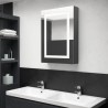 Armario de baño con espejo y LED gris 50x13x70 cm 1