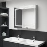 Armario de baño con espejo LED gris hormigón 80x12x68 cm 1