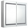 Armario de baño con espejo LED gris hormigón 80x12x68 cm 3