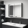 Armario de baño con espejo y LED gris 80x12x68 cm 1