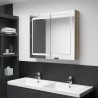Armario de baño con espejo y LED color roble 80x12x68 cm 1