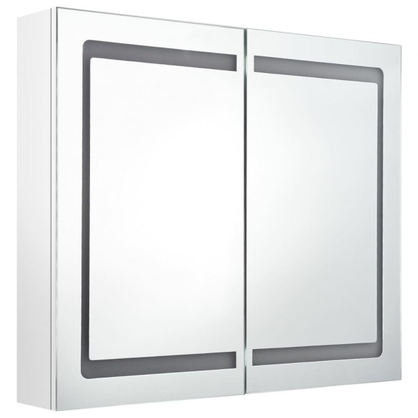 Armario de baño con espejo LED blanco brillante 80x12x68 cm M 3