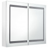 Armario de baño con espejo LED blanco brillante 80x12x68 cm 3