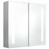 Armario de baño con espejo LED gris hormigón 62x14x60 cm 2