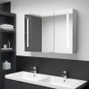 Armario de baño con espejo LED gris hormigón 89x14x62 cm 1