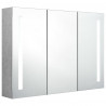 Armario de baño con espejo LED gris hormigón 89x14x62 cm 3