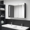 Armario de baño con espejo LED negro brillante 89x14x62 cm 1