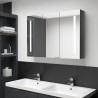 Mueble de baño con espejo LED gris brillante 89x14x62 cm 3