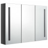 Mueble de baño con espejo LED gris brillante 89x14x62 cm 1