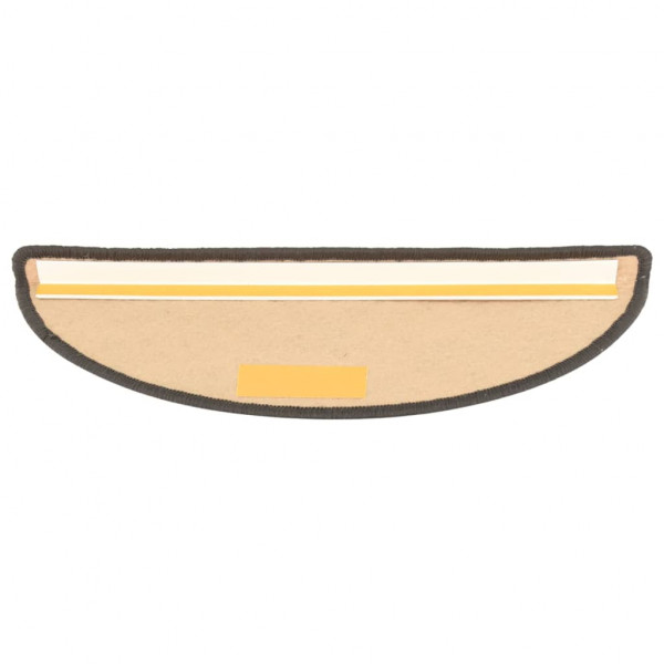 Tapetes escada adesivos aspeto sisal 15 pcs bege/castanho M 5