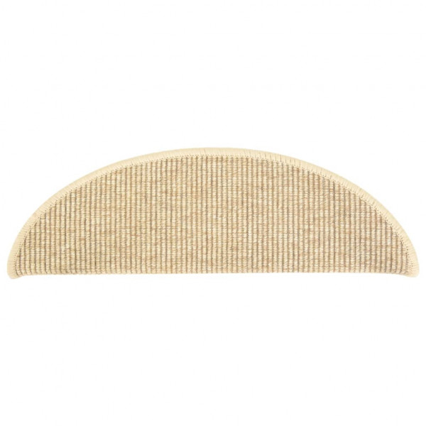 Alfombrilla autoadhesiva escalera 15 uds beige claro 56x17x3 cm M 5