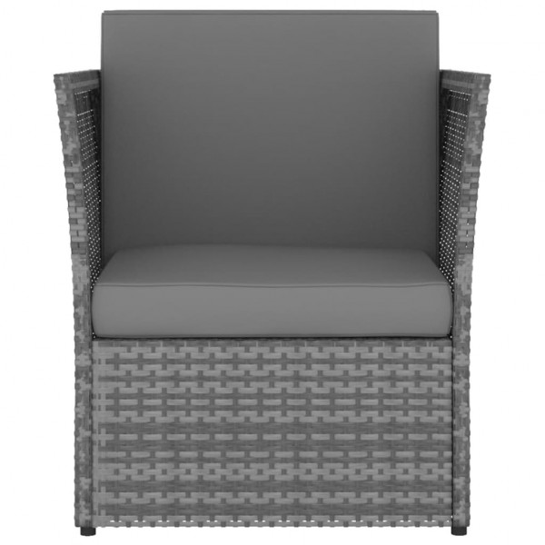 Silla de jardín con taburete ratán sintético gris antracita M 3