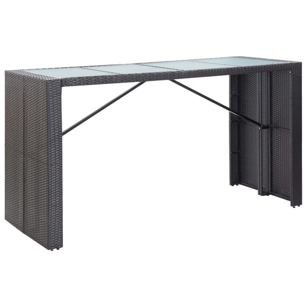 Conjunto de bar para exterior 9 pcs vime PE preto M 2