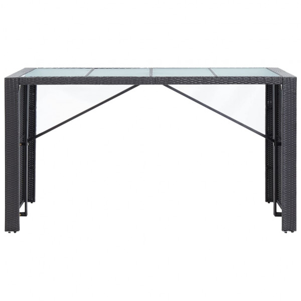 Conjunto de bar para exterior 9 pcs vime PE preto M 3
