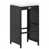 Conjunto de bar para exterior 9 pcs vime PE preto 5