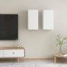 Móveis de TV 2 pcs 30.5x30x60 cm derivados de madeira branco 1
