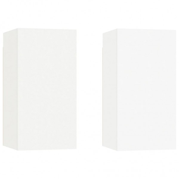 Móveis de TV 2 pcs 30.5x30x60 cm derivados de madeira branco M 2