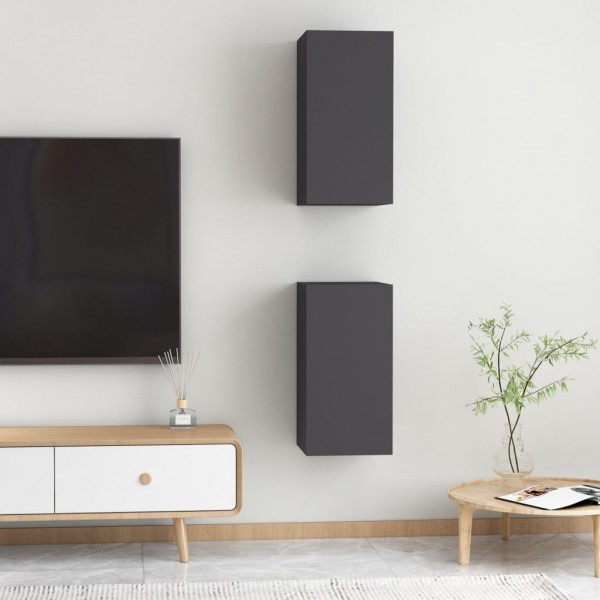 Móveis de TV 2 pcs 30.5x30x60 cm derivados de madeira cinzento M 4